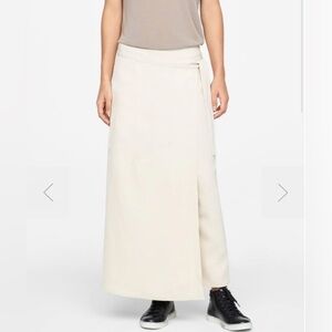 Sarah Pacini Khaki Viscose Blend Wide Leg Pant Skirt Womens Size 0